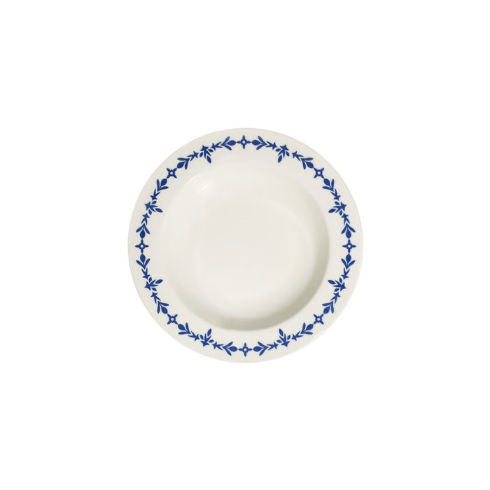Hermia Blue Orbit Bonsai Juego de Cena de 24 Piezas en Blanco y Azul